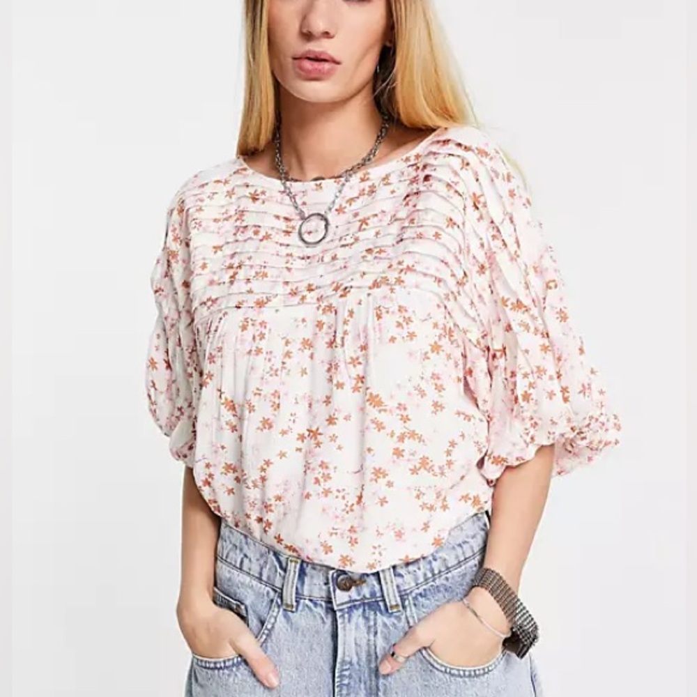 FREE PEOPLE Dessa Woven Floral Bodysuit S